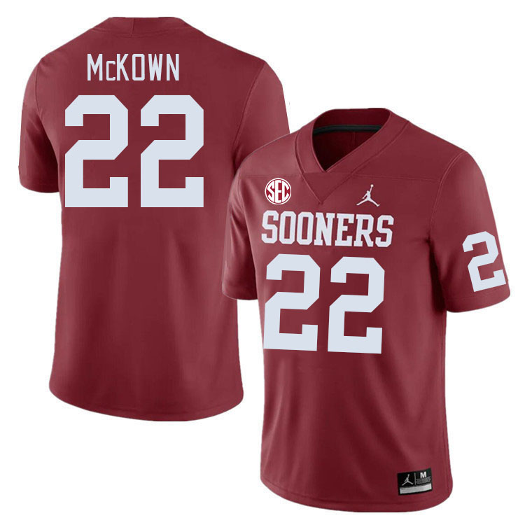 #22 Chapman McKown Oklahoma Sooners 2024 SEC Conference College Football Jerseys-Crimson